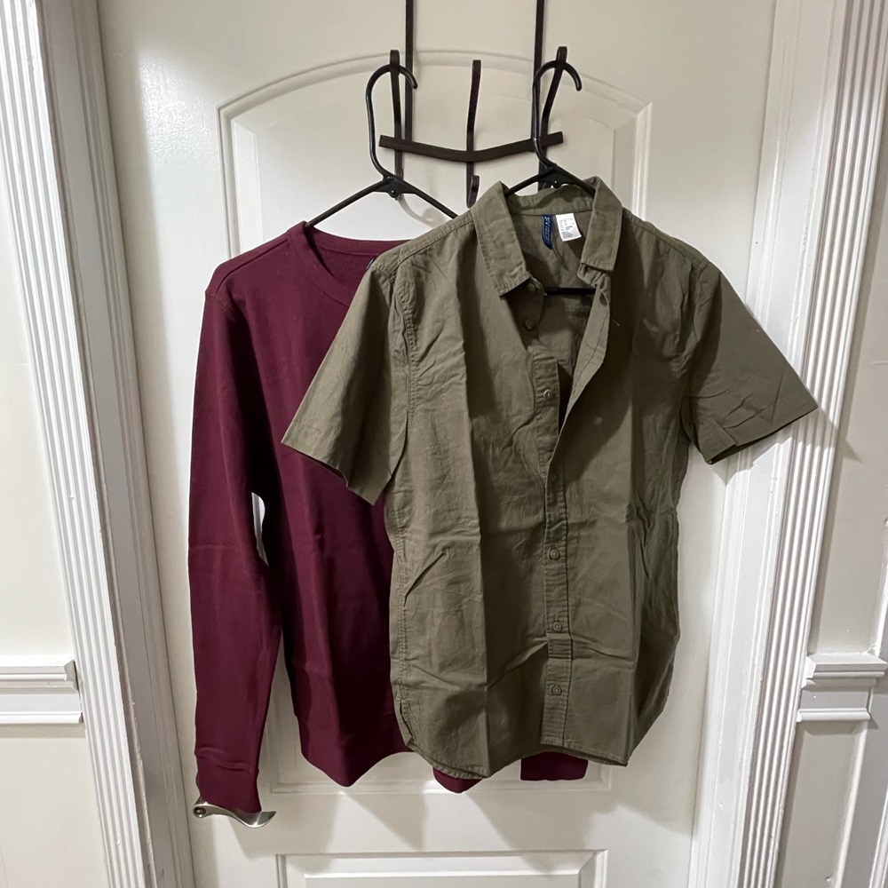 Two Bundle Button Shirt and Sweatshirts
